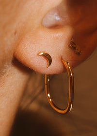 18k Gold Moon Studs