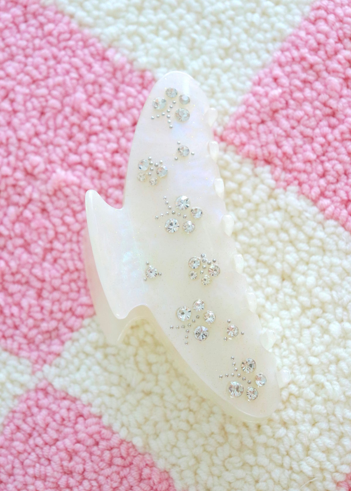 White Bedazzled Hair Clip