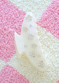 White Bedazzled Hair Clip
