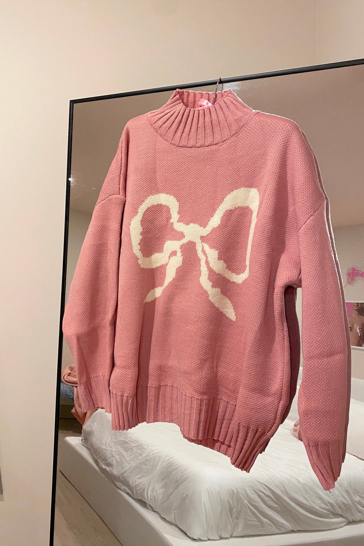 Pink Bow Oversized Sweater