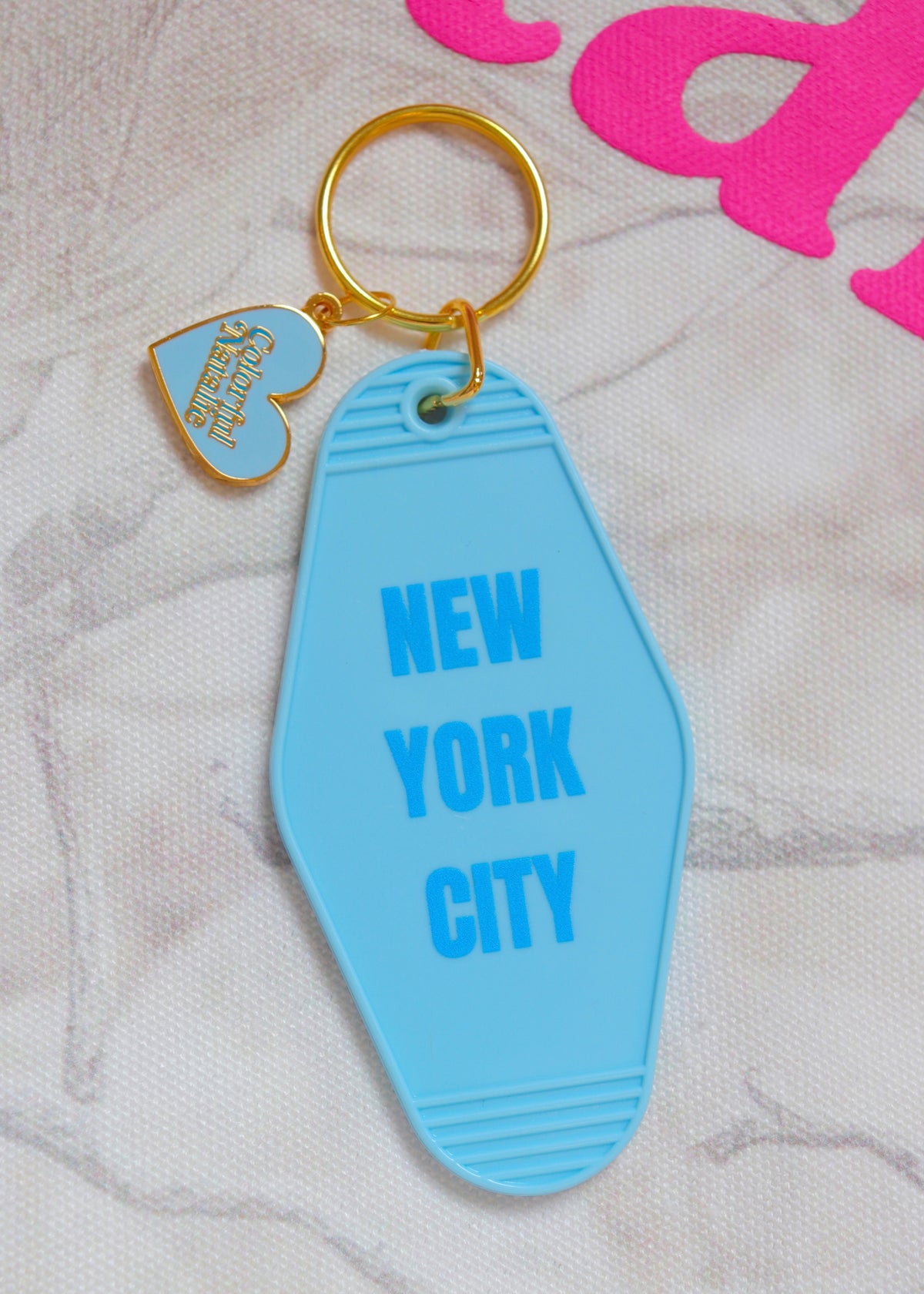 New York City Blue Motel Keychain