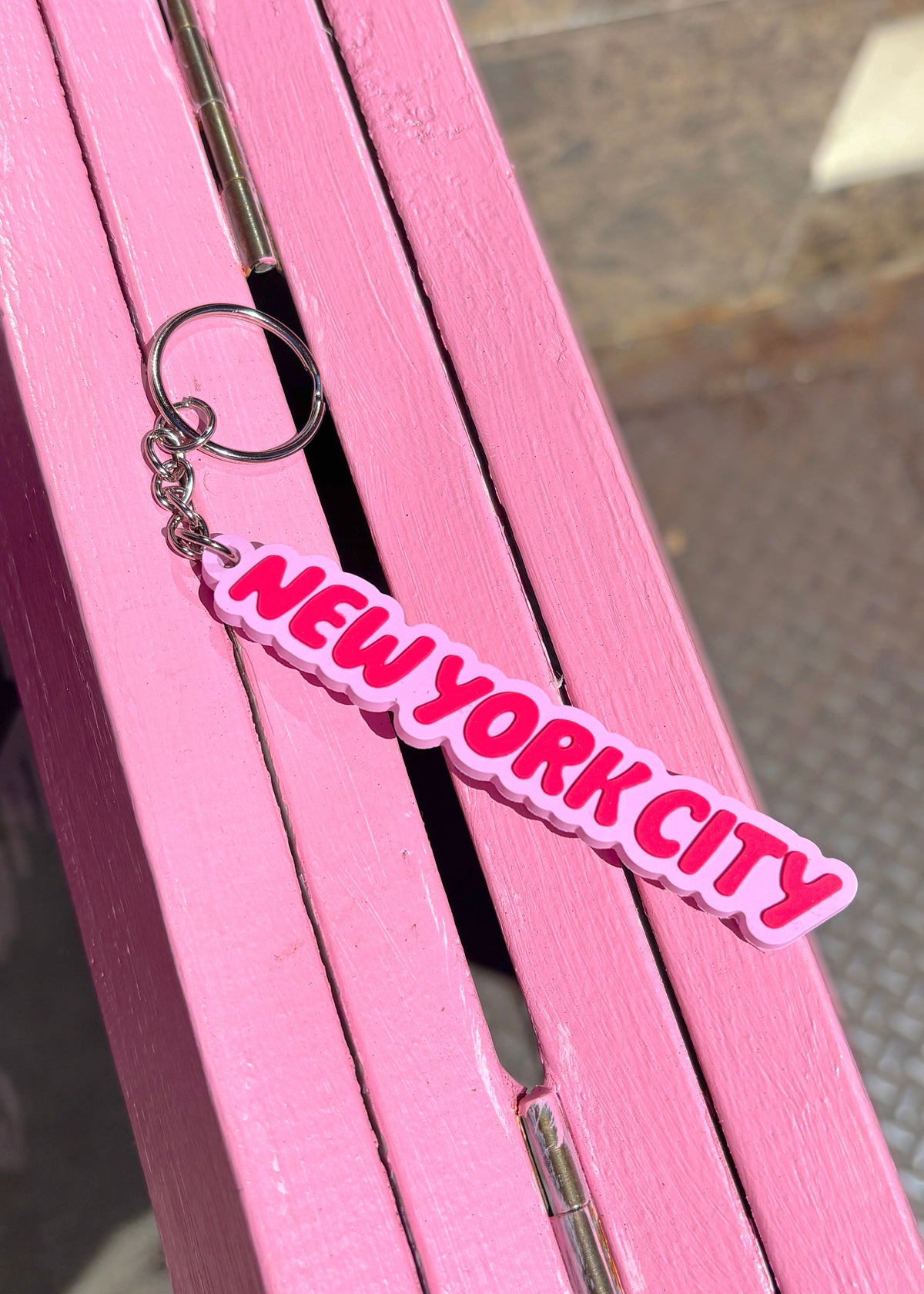 New York City Pink Babe Keychain