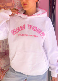 New York Gingham Stitched Hoodie
