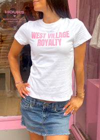 West Village Royalty White Baby Tee