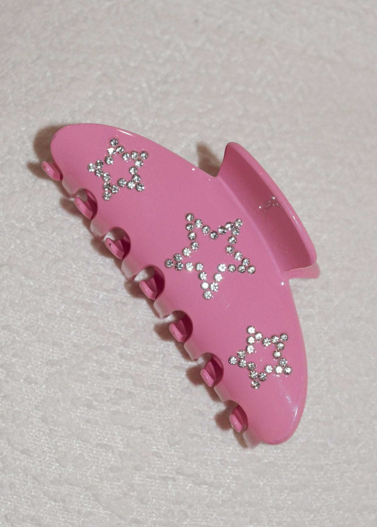 Triple Star Pink Rhinestone Hair Clip