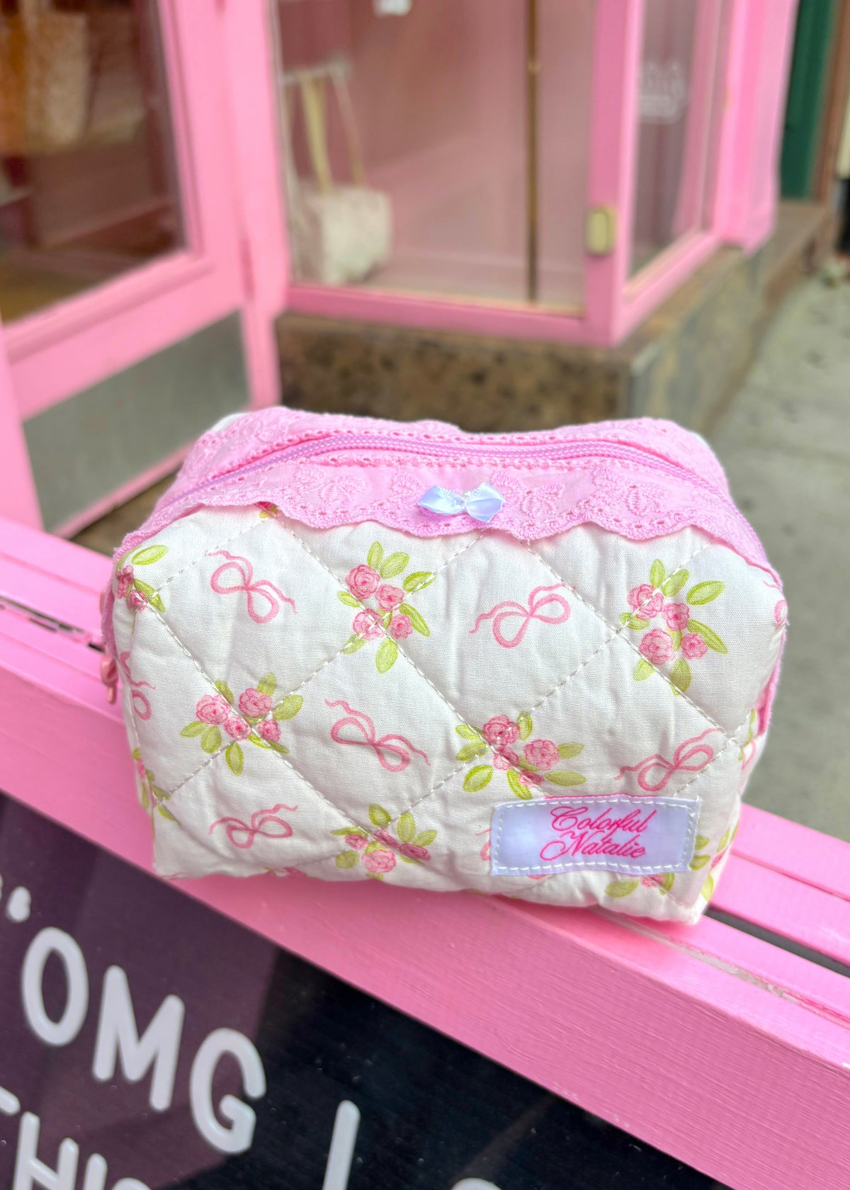 Floral Bows Makeup Bag