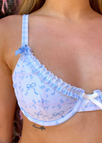 Dionna Blue Bows Underwire Bikini Top