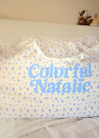 Blue Floral CN Puff XL Tote Bag