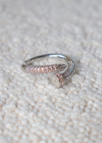 Silver CZ Nail Chunky Twist Ring