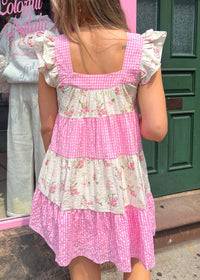 Amberlyn Pink Tiered Mini Dress