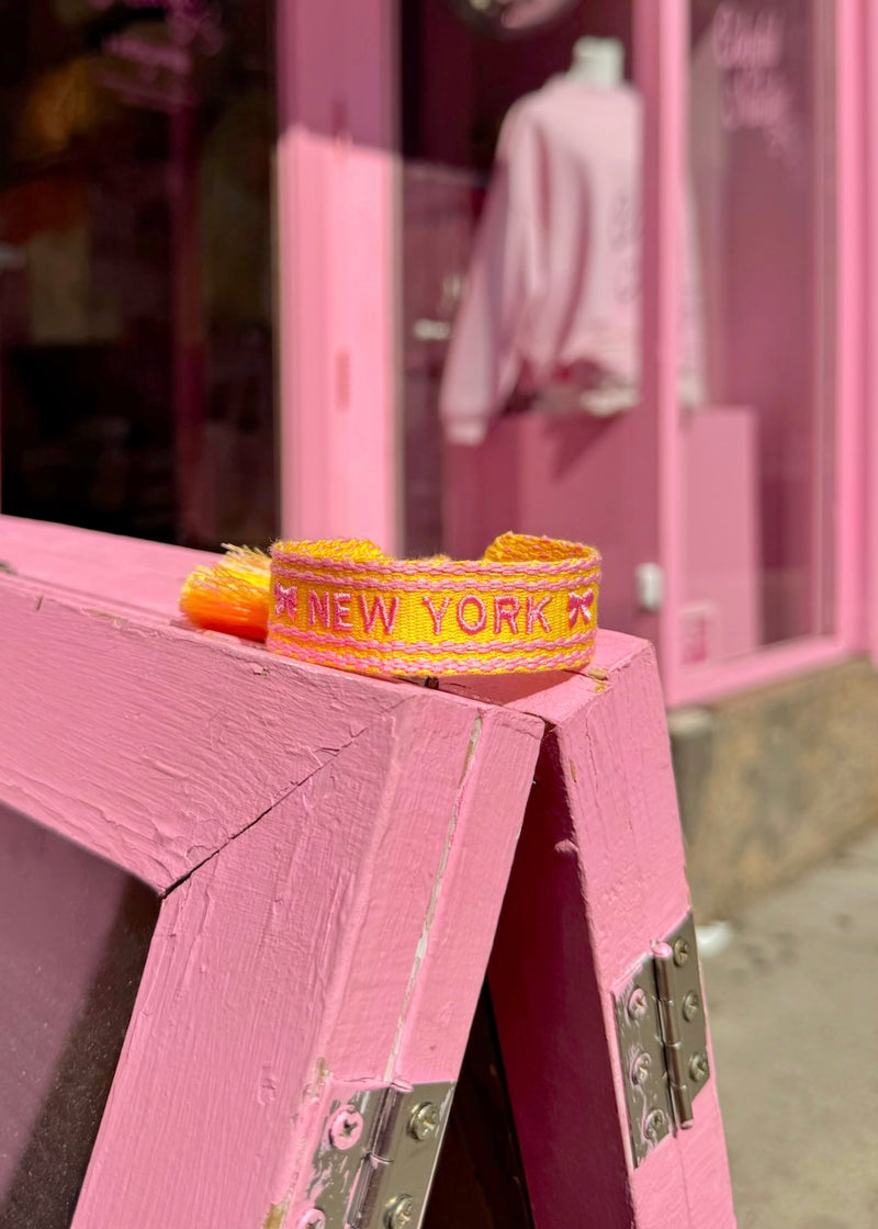 New York Yellow Embroidered Bracelet