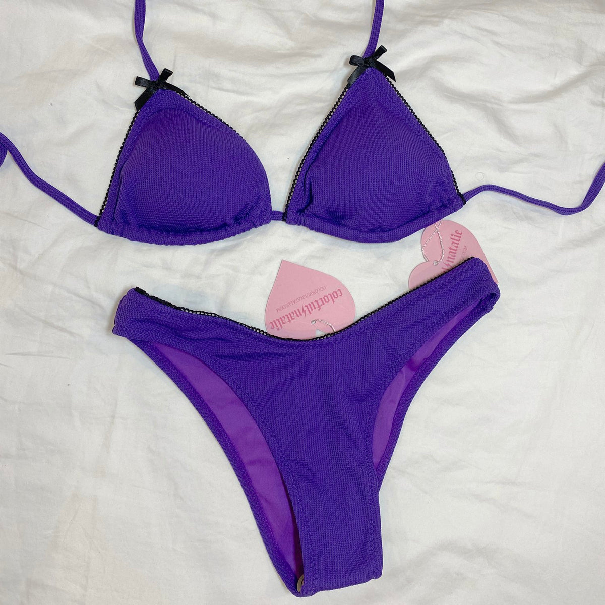 Maria Purple Bow Bikini Set