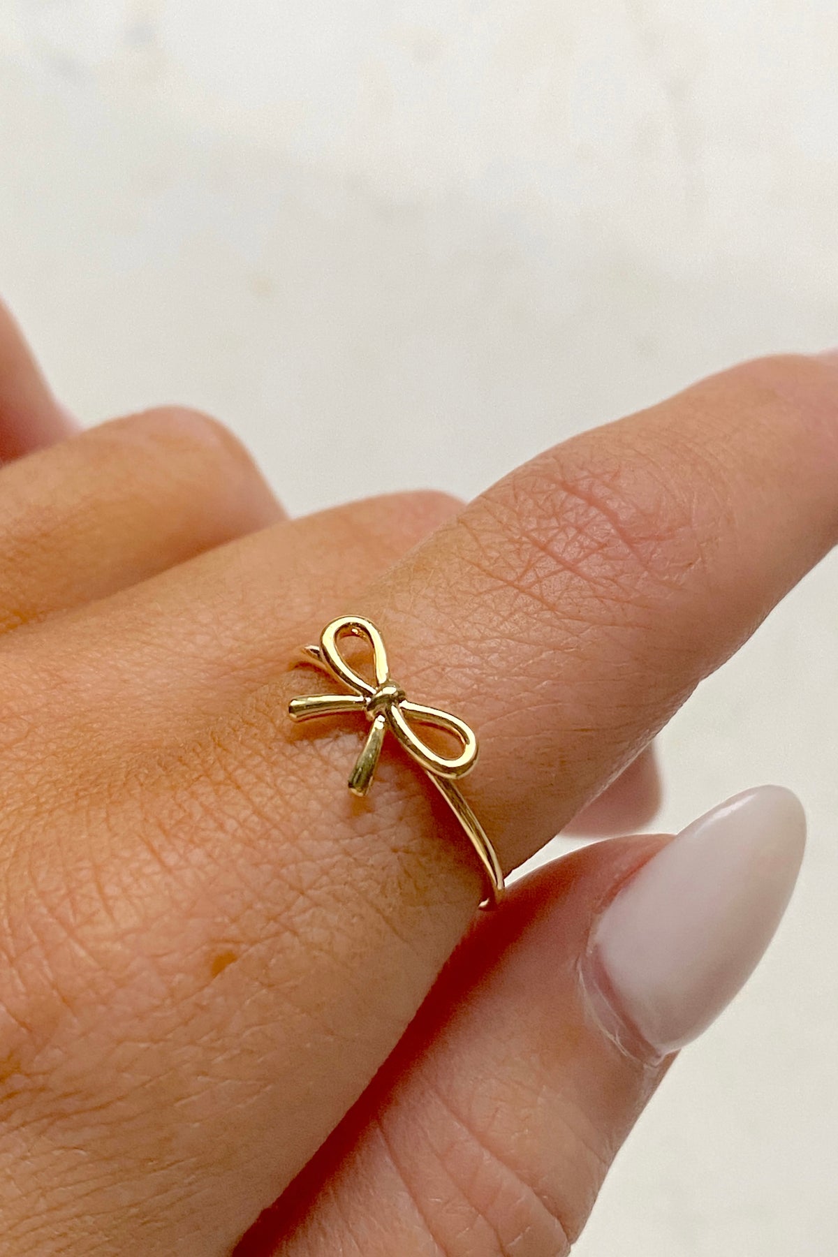 Dainty Gold Bow Ring