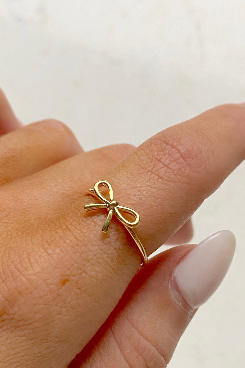 Dainty Gold Bow Ring Colorful Natalie