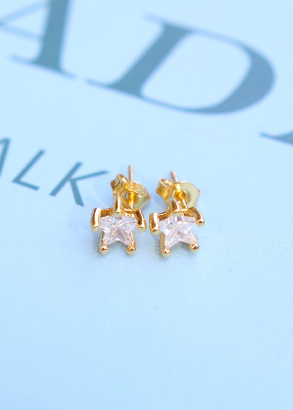 18k Gold Diamond Star Studs