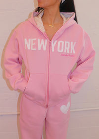 New York Pink Zip Up
