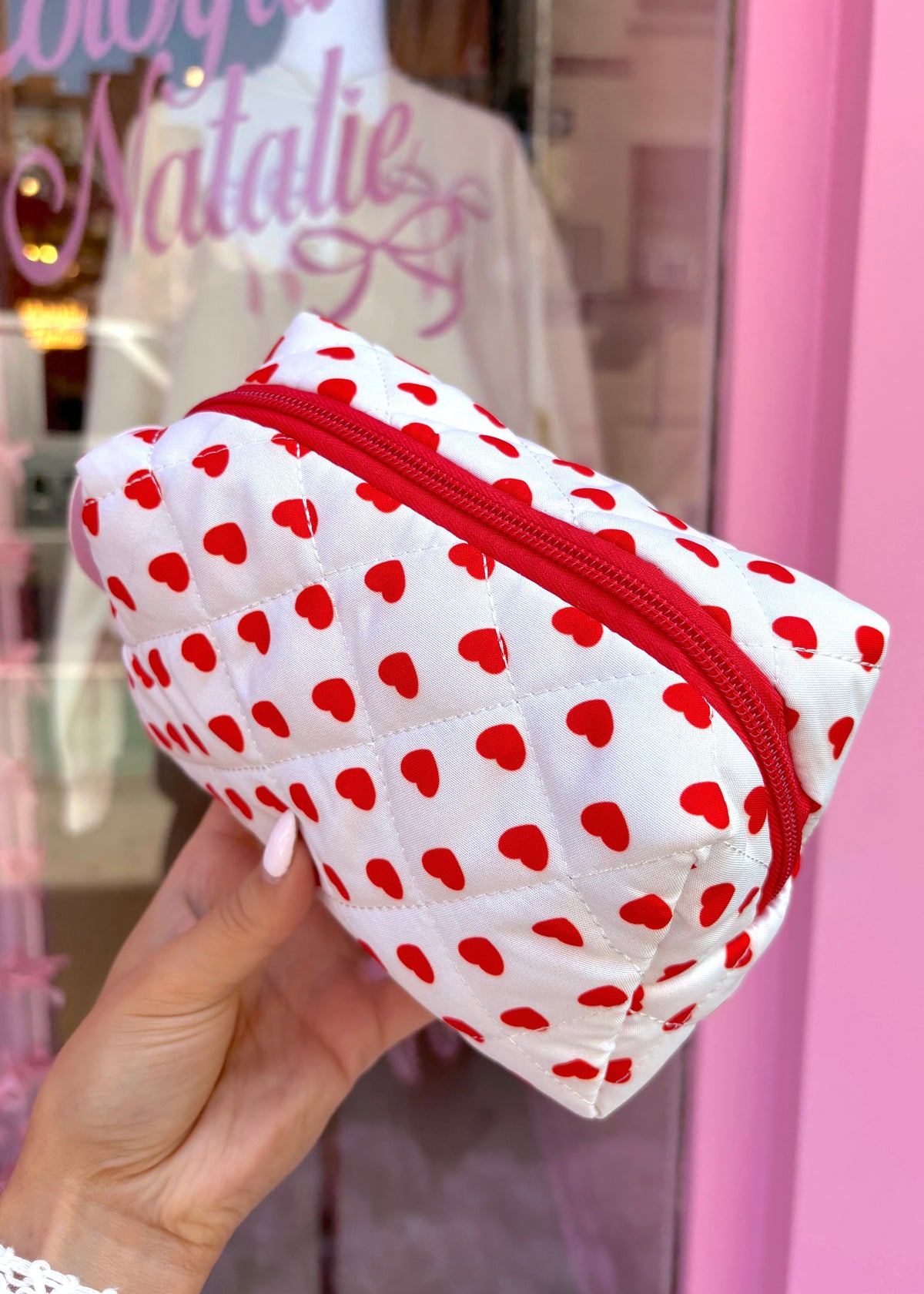 Red Hearts Makeup Bag