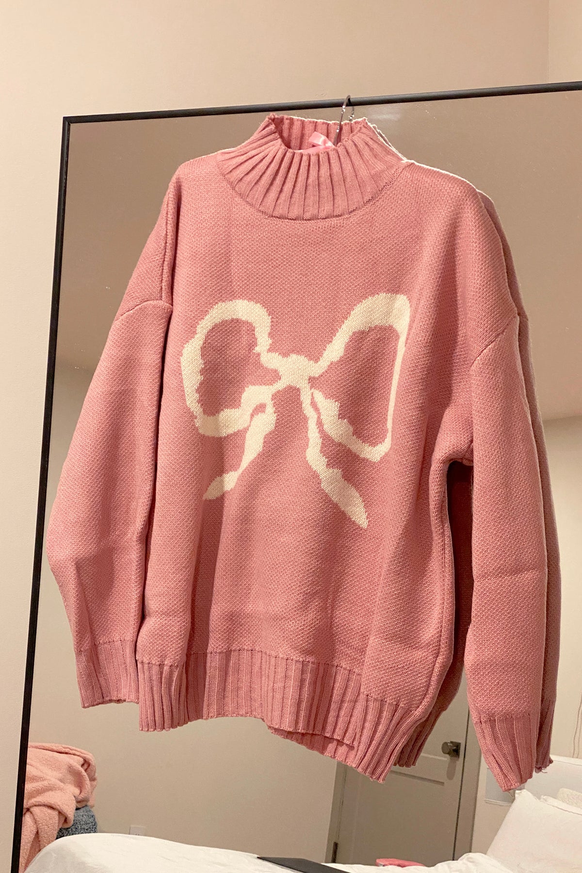 Pink Bow Oversized Sweater