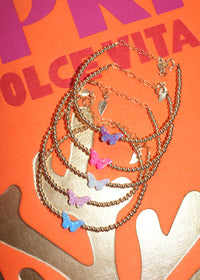 14k Gold Filled Opal Butterfly Clasp Bracelet