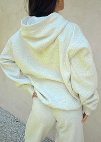 NYC Heather White Pink Puff Print Hoodie