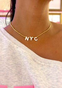 NYC Gold Beaded Necklace
