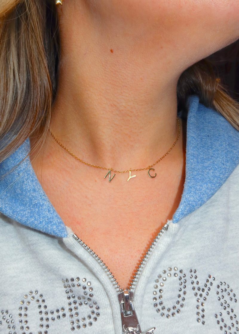 14k NYC Hanging Necklace