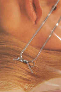 Charla Silver Bow Necklace