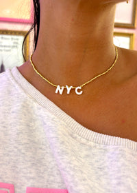 NYC Gold Beaded Necklace