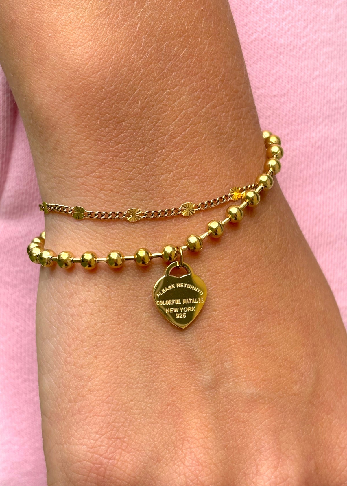 CN Gold Beaded Clasp Bracelet