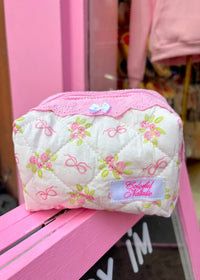 Floral Bows Makeup Bag