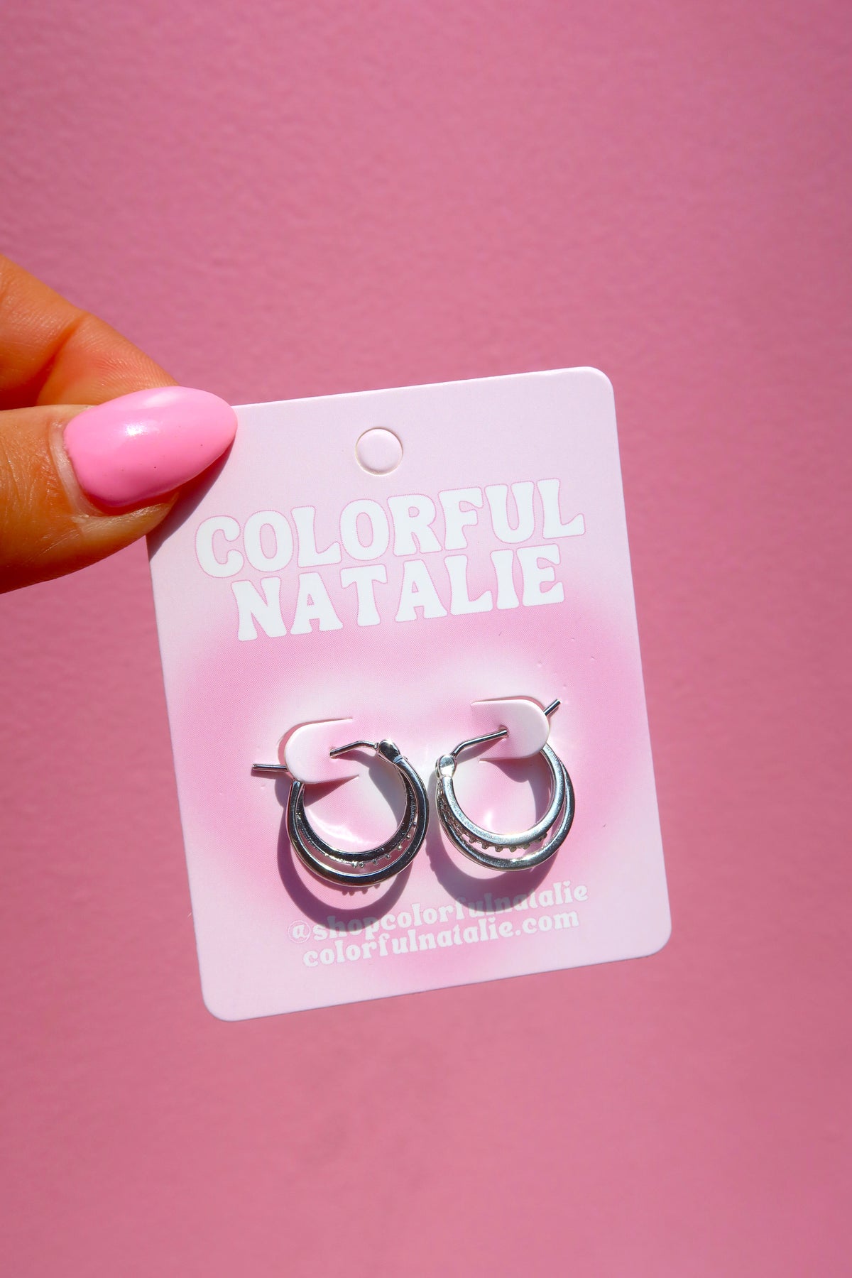 Sterling Silver Double Tiered Hoops