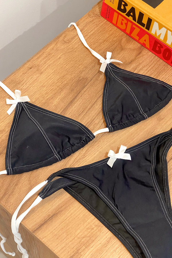 Sabrina Black Bow Bikini Set