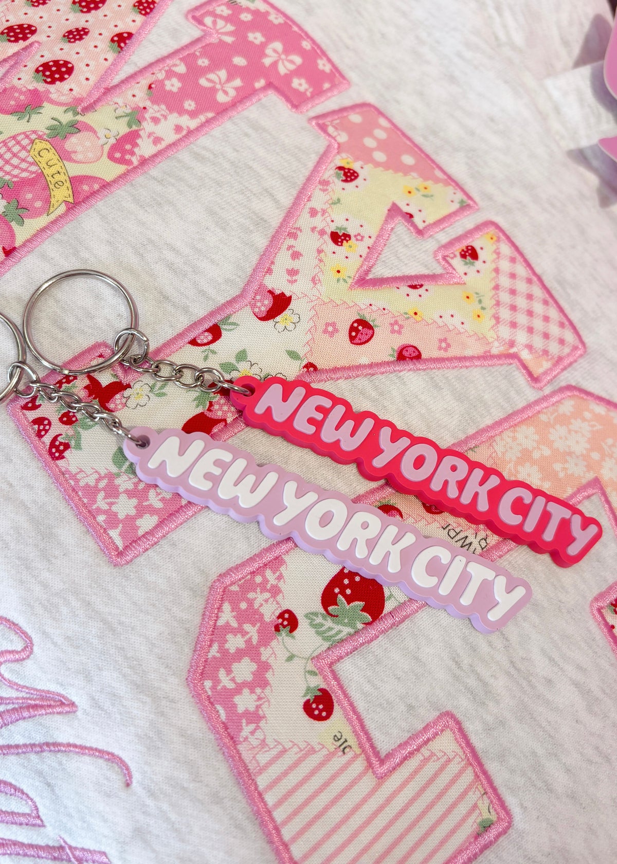 New York City Hot Pink Keychain