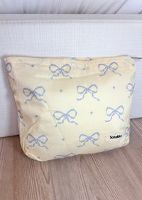 Sweet Blue Bow Makeup Bag