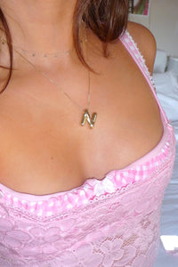 Gold Chunky Initial Necklace