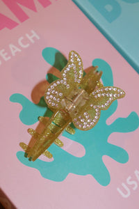 Glam Butterfly Green Hair Clip
