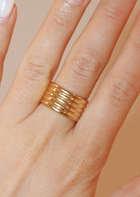 Gold Chunky Double Stacked Ring