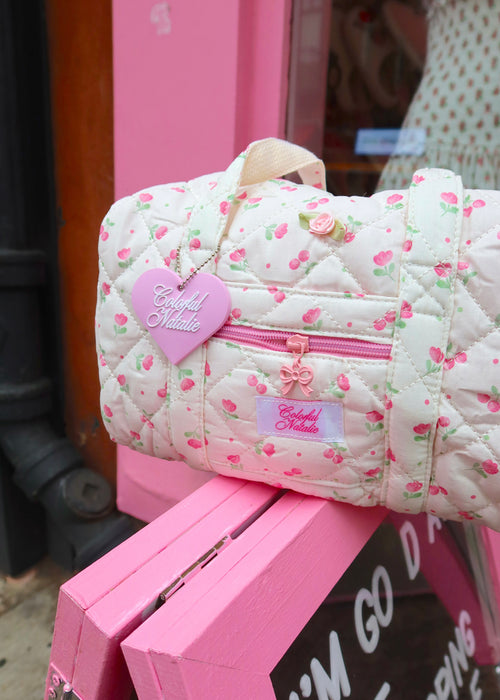 Pink Roses and Cherries Pilates Bag