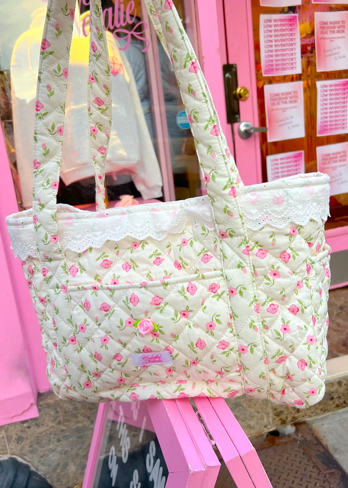 Pink Blossom Hearts Tote