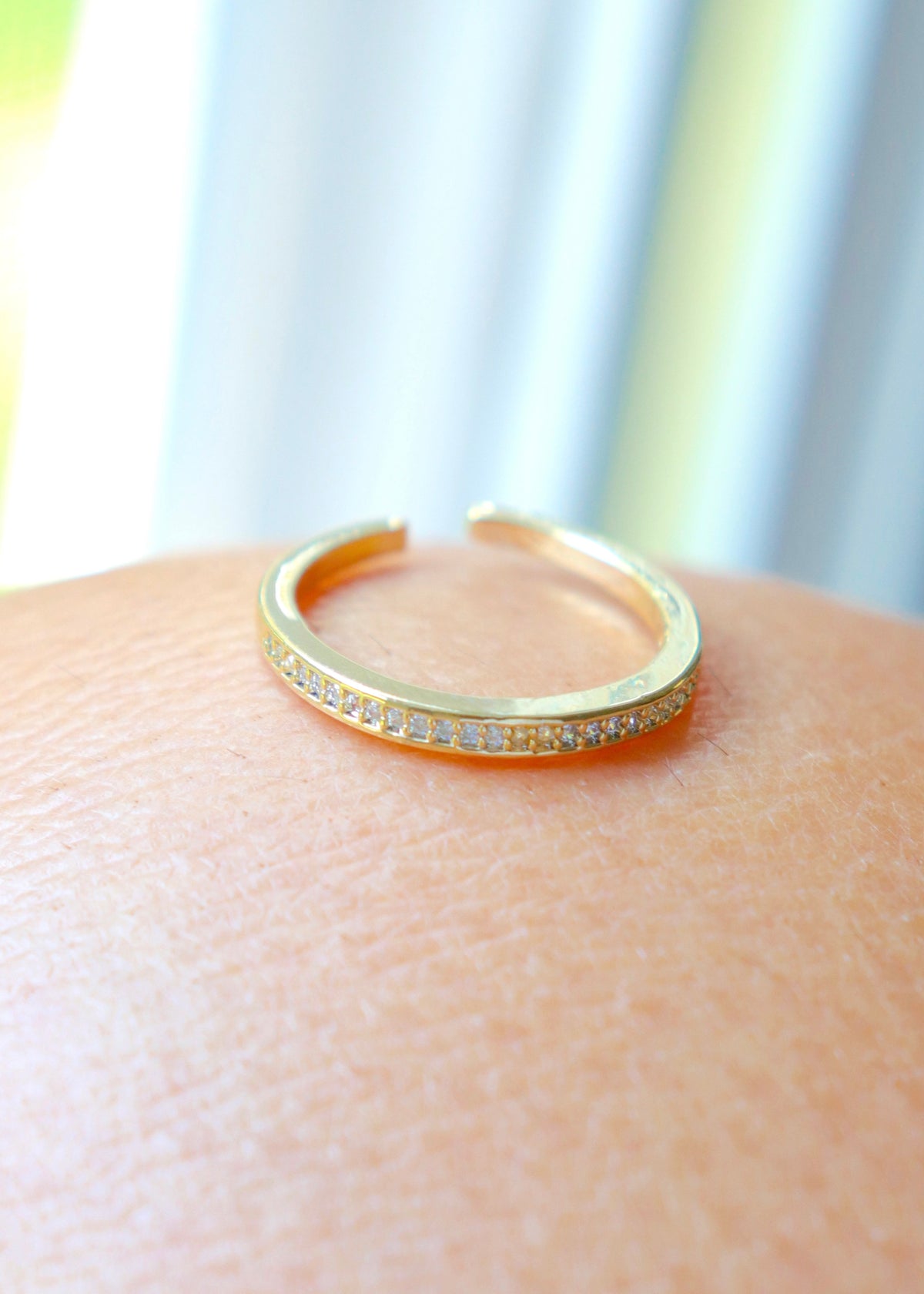 Skinny Pavé 18k Gold Ring