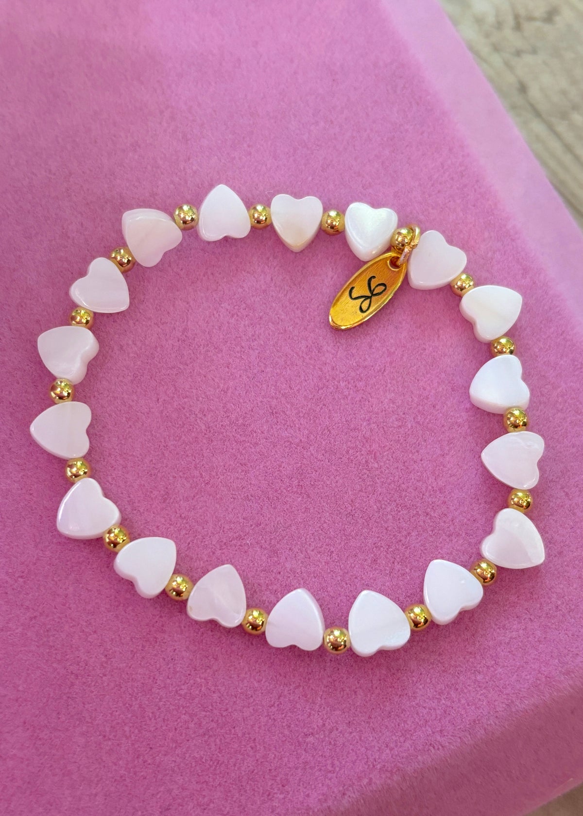 Mini White Hearts 18k Gold bracelet