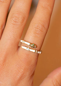 Gold CZ Snake Twist Ring