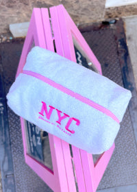 White Terry NYC Makeup Bag