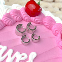 Silver Mini Hoops