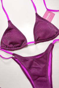 Monica Purple Sparkles Bikini Set