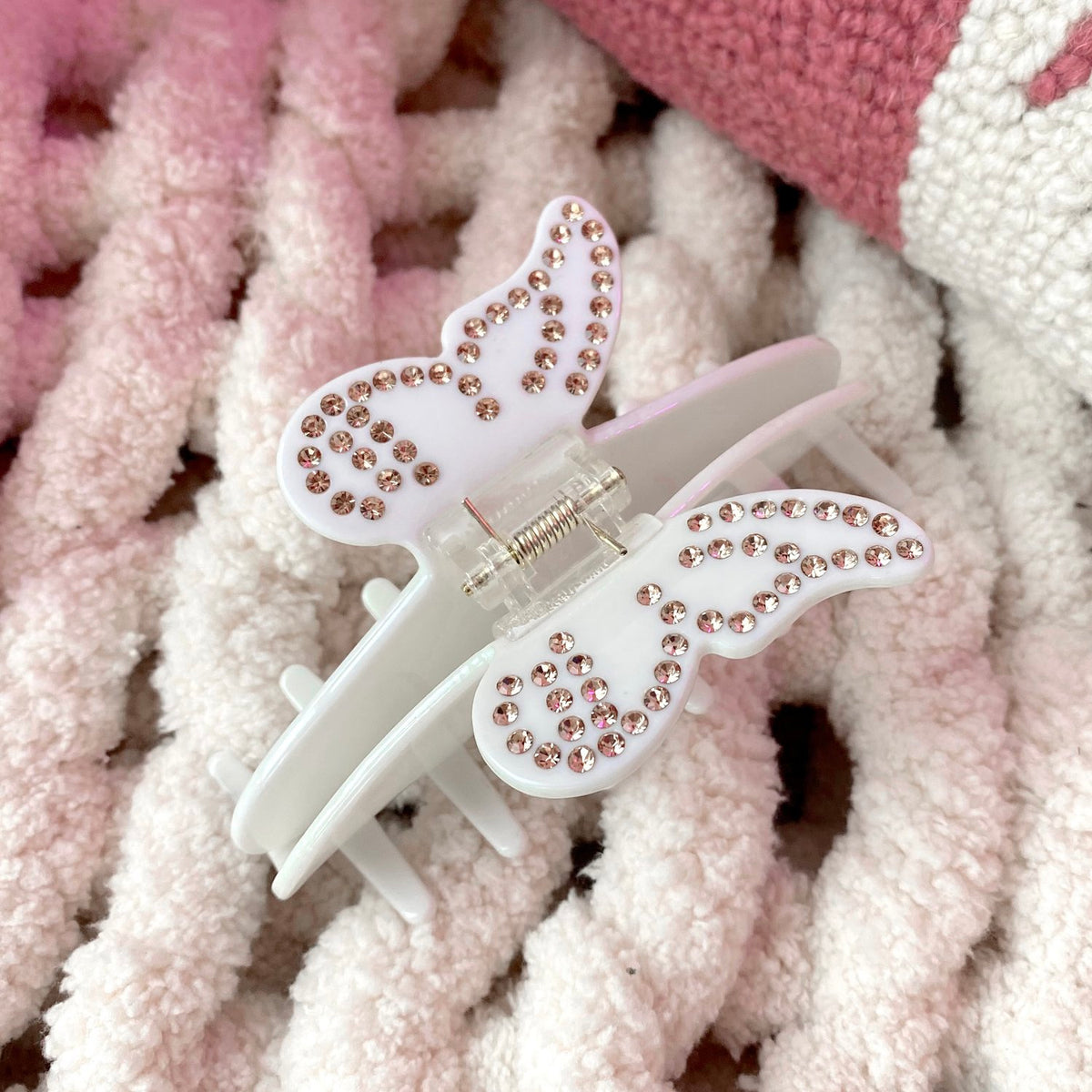 Glam Butterfly White Hair Clip