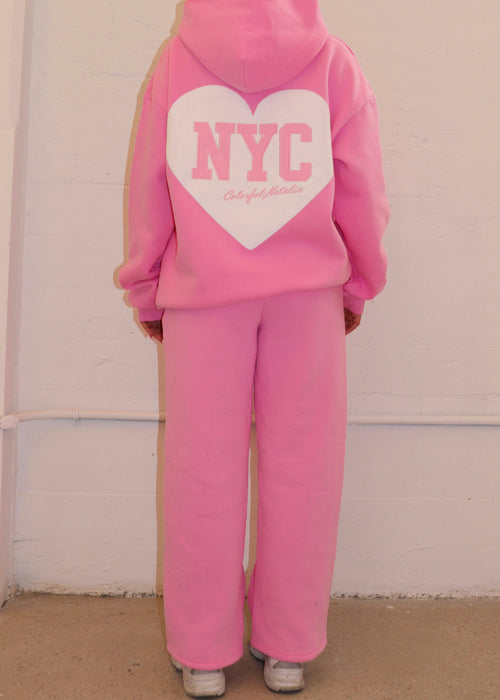 NYC Pink Heart Sweatpants