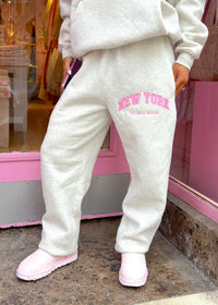 New York Pink Embroidered Sweatpants