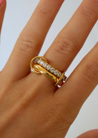 Gold Chunky Double Stacked Ring