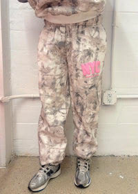 NYC Camo Pink Puff Cuffed Sweatpants